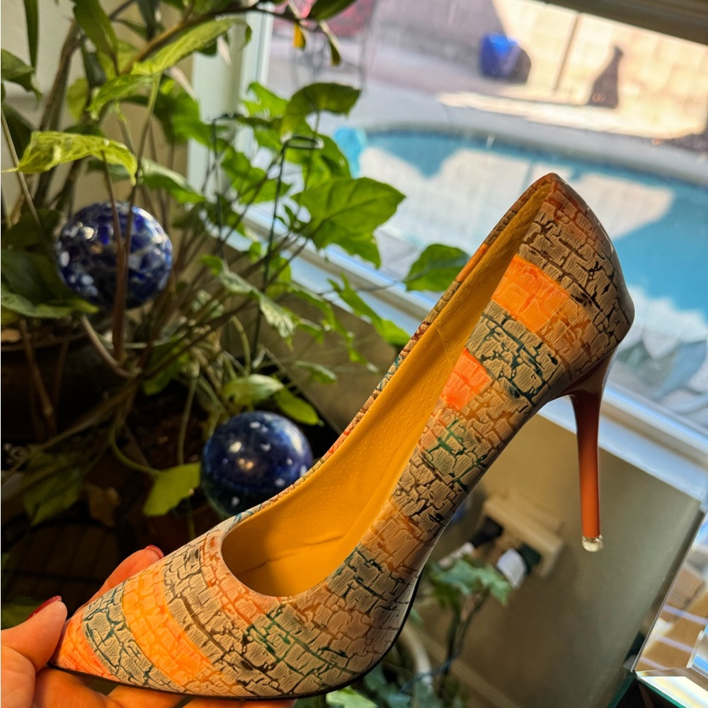 Multicolor Patchwork Women's Heels - image 11